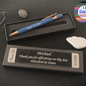 Engraved Pen Gift Set: Personalized Wedding Officiant, Pastor, Groomsmen