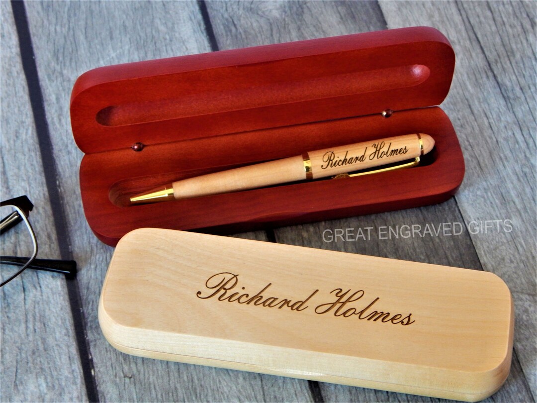Personalized Corporate Gift: Custom Engraved Bulk Wood Pen - Etsy