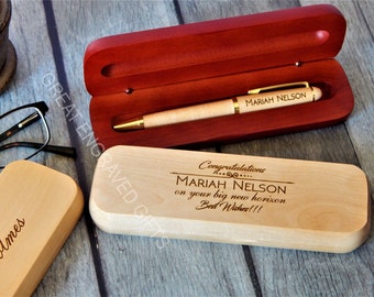 Promotion New Job Gift for Men - Women - Congratulations Box Gifts for Him  - Personalized Wood Pen