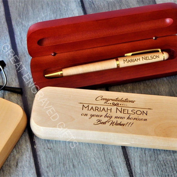 Promotion New Job Gift for Men - Women - Congratulations Box Gifts for Him  - Personalized Wood Pen