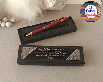 Stepfather of the Bride Gift: Personalized Pen and Box