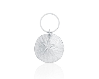 Sand Dollar & Starfish Key Ring | Pewter Key Ring | Canadian Gifts