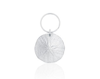 Sand Dollar Key Ring || Pewter Decor | Ocean-Themed Key Ring | Pewter Sand Dollar | Shell Key Ring