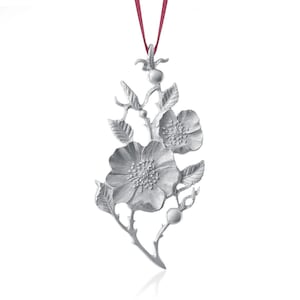 Wild Rose Collector Ornament 2020 || Pewter Christmas Ornaments | Handcrafted