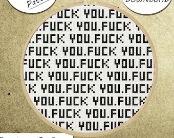 Subwersywny wzór krzyżykowy: Haft humorystyczny „F*ck You” (PDF)
