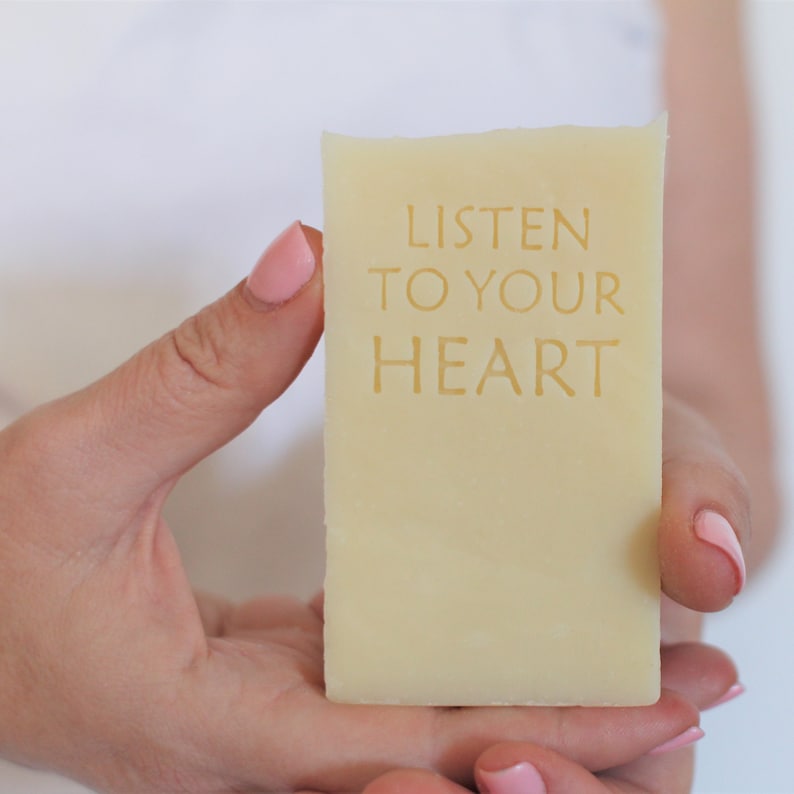 Handmade Soap stamp with Inspirational quote Listen to Etsy