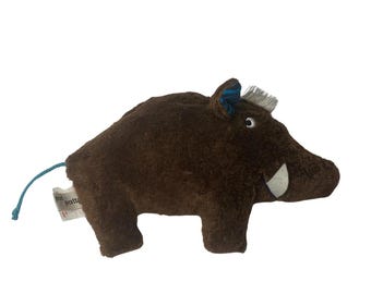 Organic rattle "Wild Boar" made from 100% organic cotton, GOTS certified, washable, filling: corn fiber | PAT & PATTY