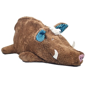 Organic cuddly pillow/cuddly toy &quot;Wild Boar&quot; made of 100% organic cotton, GOTS certified, brown with organic husk filling | PAT & PATTY