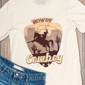 Howdy Cowboy Graphic Tee: Western Rodeo Shirt