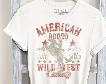 American Rodeo Graphic Tee: Wild West Cowboy Shirt