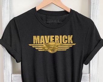 Maverick Graphic Tee: Hand Screen Printed 80s Movie Shirt