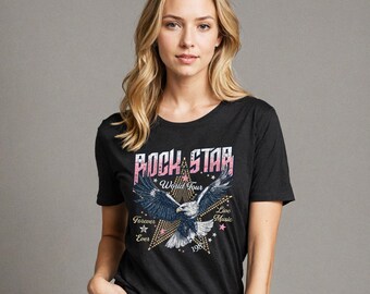 Vintage Rock Star Graphic Tee: Hand Screen Printed Concert Shirt