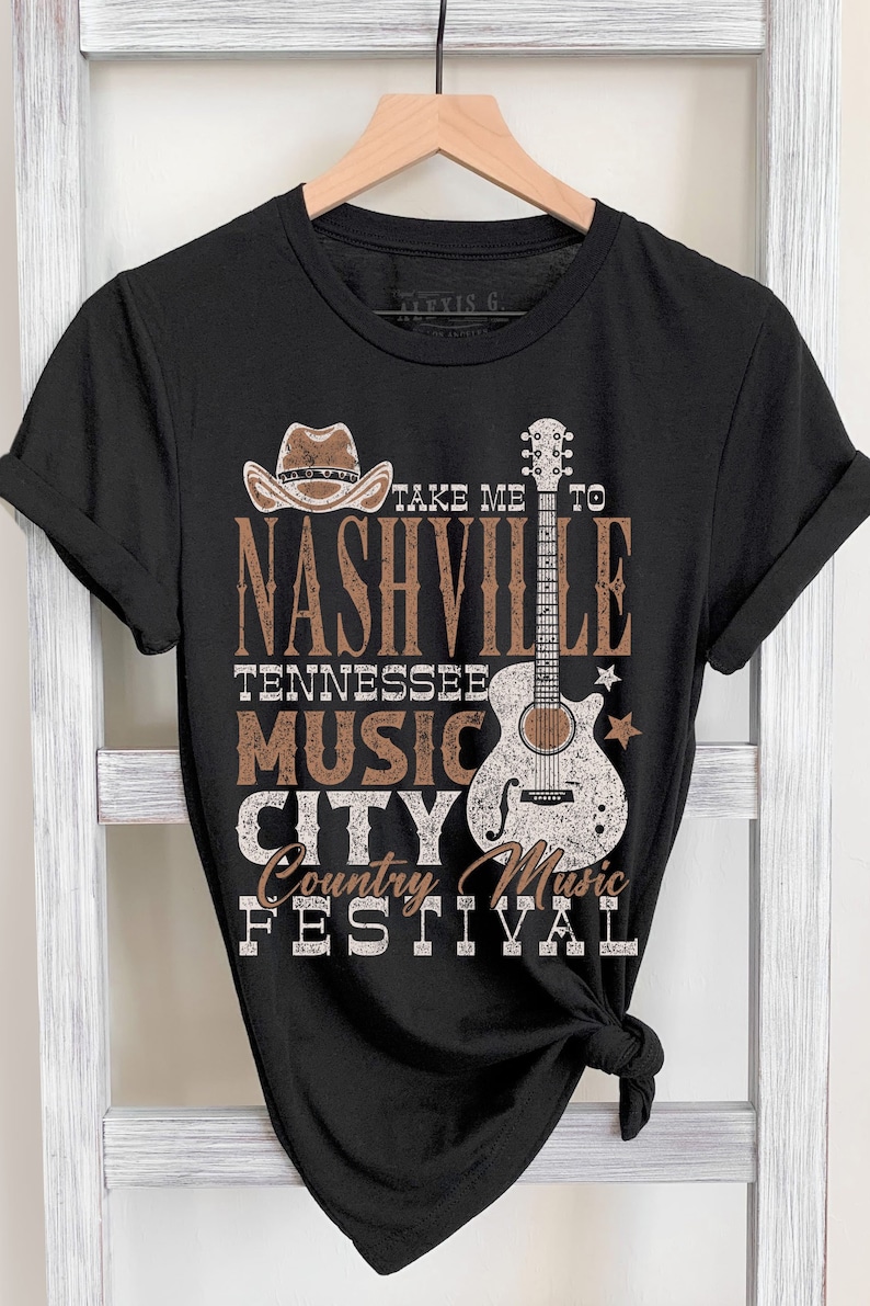 Nashville Music City Graphic Tee Country Music T Shirt Etsy