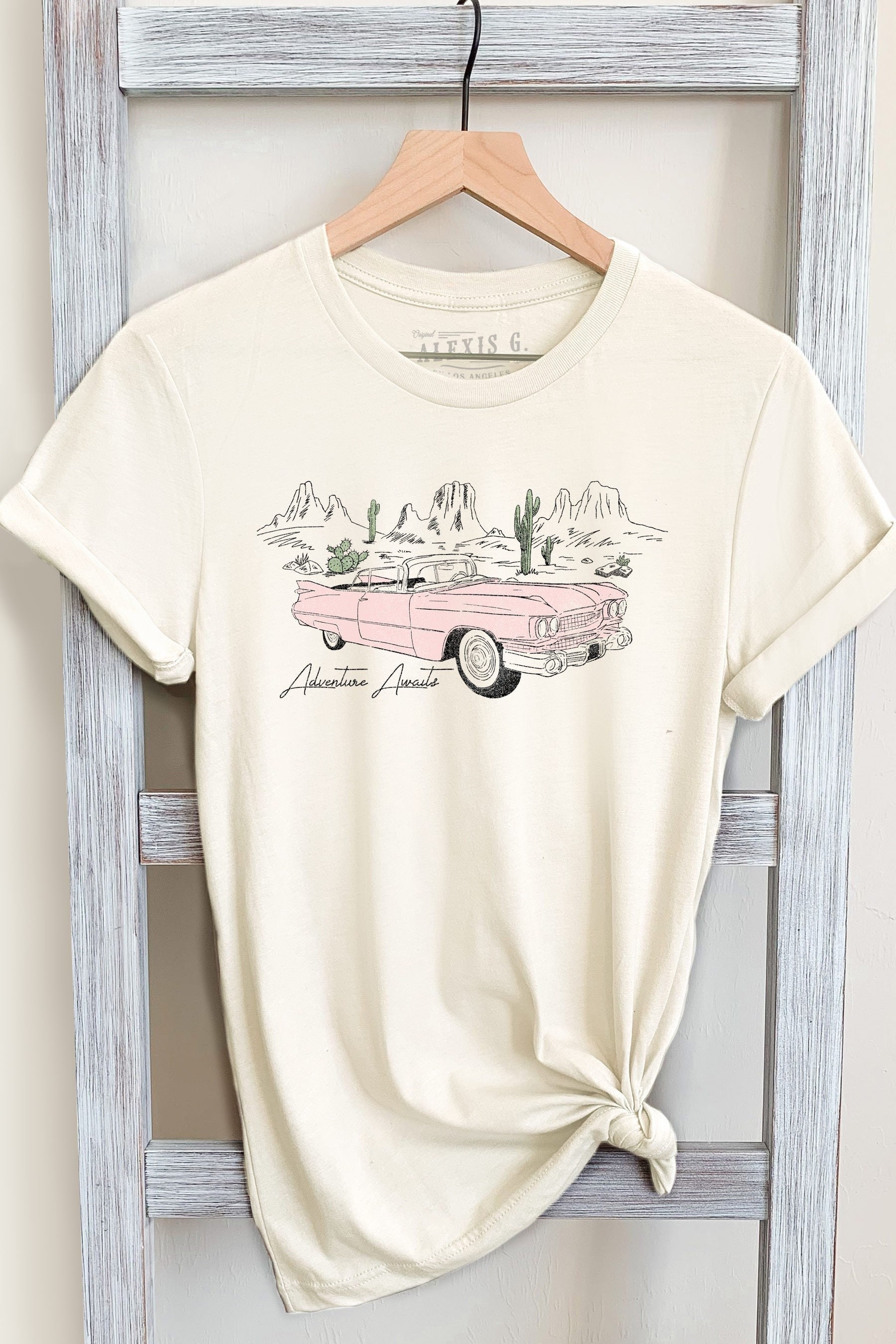 Adventure Awaits Graphic Tee: Desert Road Trip Shirt