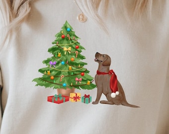 Lab Dog personalized Sweatshirt, custom dog sweatshirt, christmas crewneck sweater, dog mom womens sweatshirt, Dog dad sweatshirt, Holiday