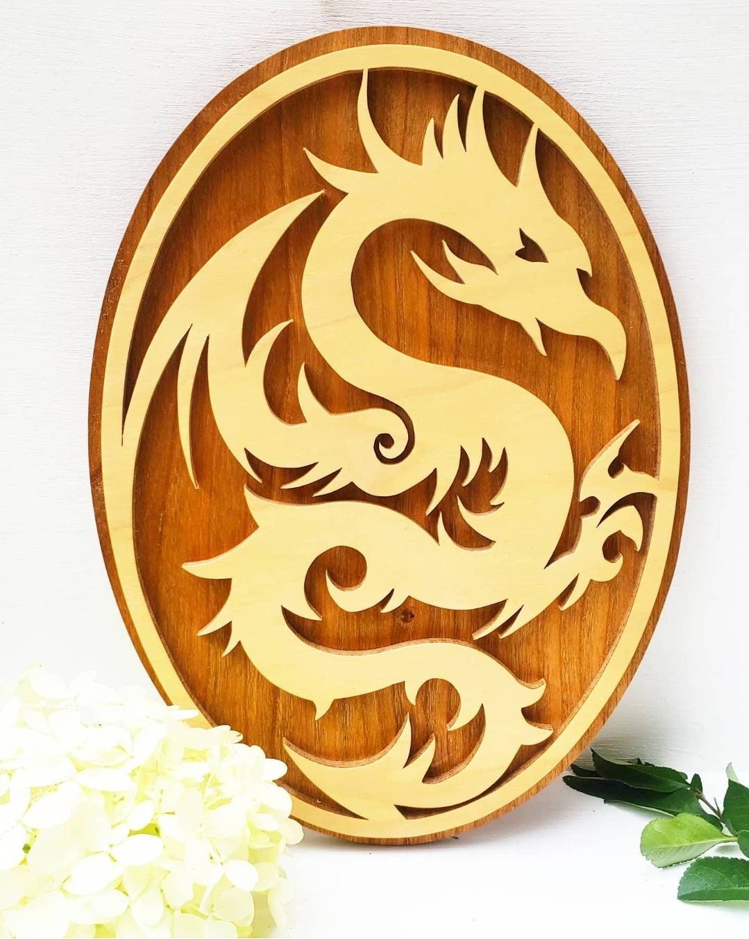 Wall decor dragon art wall art scroll saw art hand made Etsy