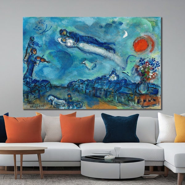 Marc Chagall Painting Print Classic Art Canvas Chagall Reproduction Large Wall Art for Living Room Decor Inspirational Chagall Canvas Print