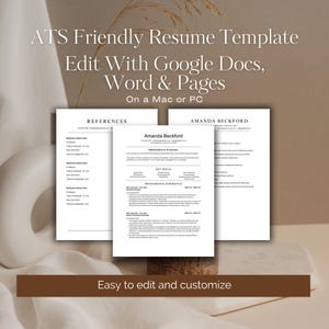 ATS Friendly Resume Template, Traditional Resume, Professional Resume Template, Minimalist Resume For Google, Word & Pages, Executive Resume