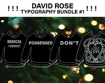 Typography Bundle #1 David Rose Sweater Ornament - Acrylic Schitts Creek Ornament Collection