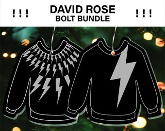 Bolt Bundle David Rose Sweater Ornament - Acrylic Schitts Creek Ornament Collection