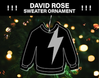 Single Bolt David Rose Sweater Ornament - Acrylic Schitts Creek Single Ornament