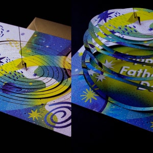Vaderdag spinnenwebkaart • Ik hou van je tot de maan en terug • 5x7" • Pop-up kaart • Kaart voor vader, man, mentor of wie dan ook
