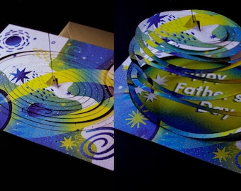 Father’s Day Cobweb Card • Love You To the Moon & Back • 5x7” • Pop Up Card • Card for Father, Man, Mentor, or Anyone