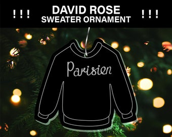 Parisien David Rose Sweater Ornament - Acrylic Schitts Creek Single Ornament