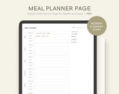 Meal Food Planner Weekly Ingredients Groceries List Shopping Meal Prep Planner Insert Page Digital Planner