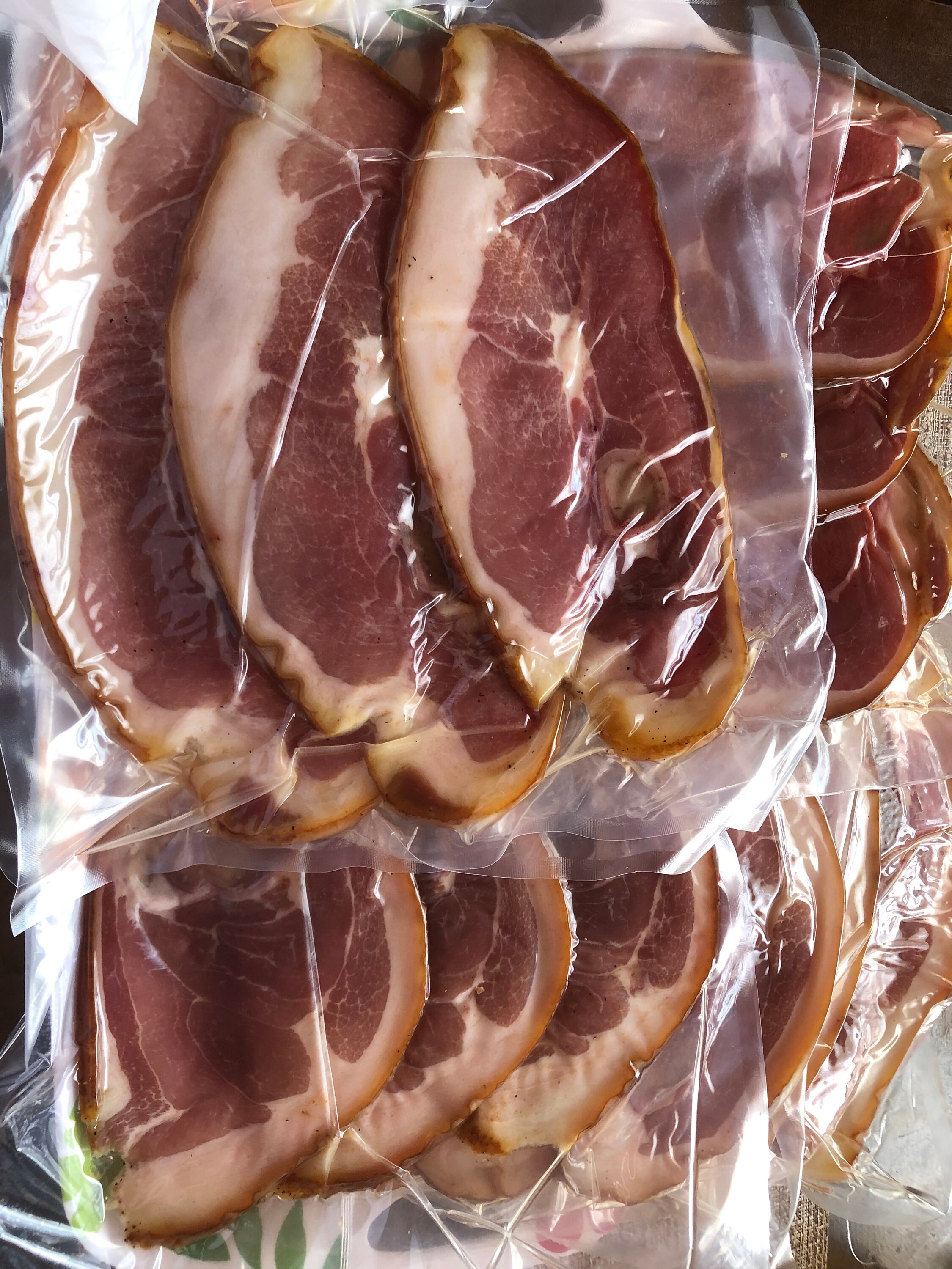 1 Lb. Premium Sliced Smoked Country Ham, Salted and Dry