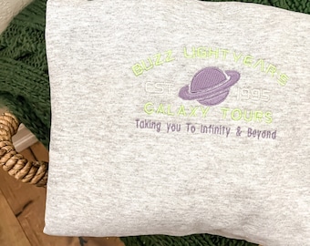 Buzz Lightyear Embroidered Crewneck Sweatshirt | Galaxy Tours