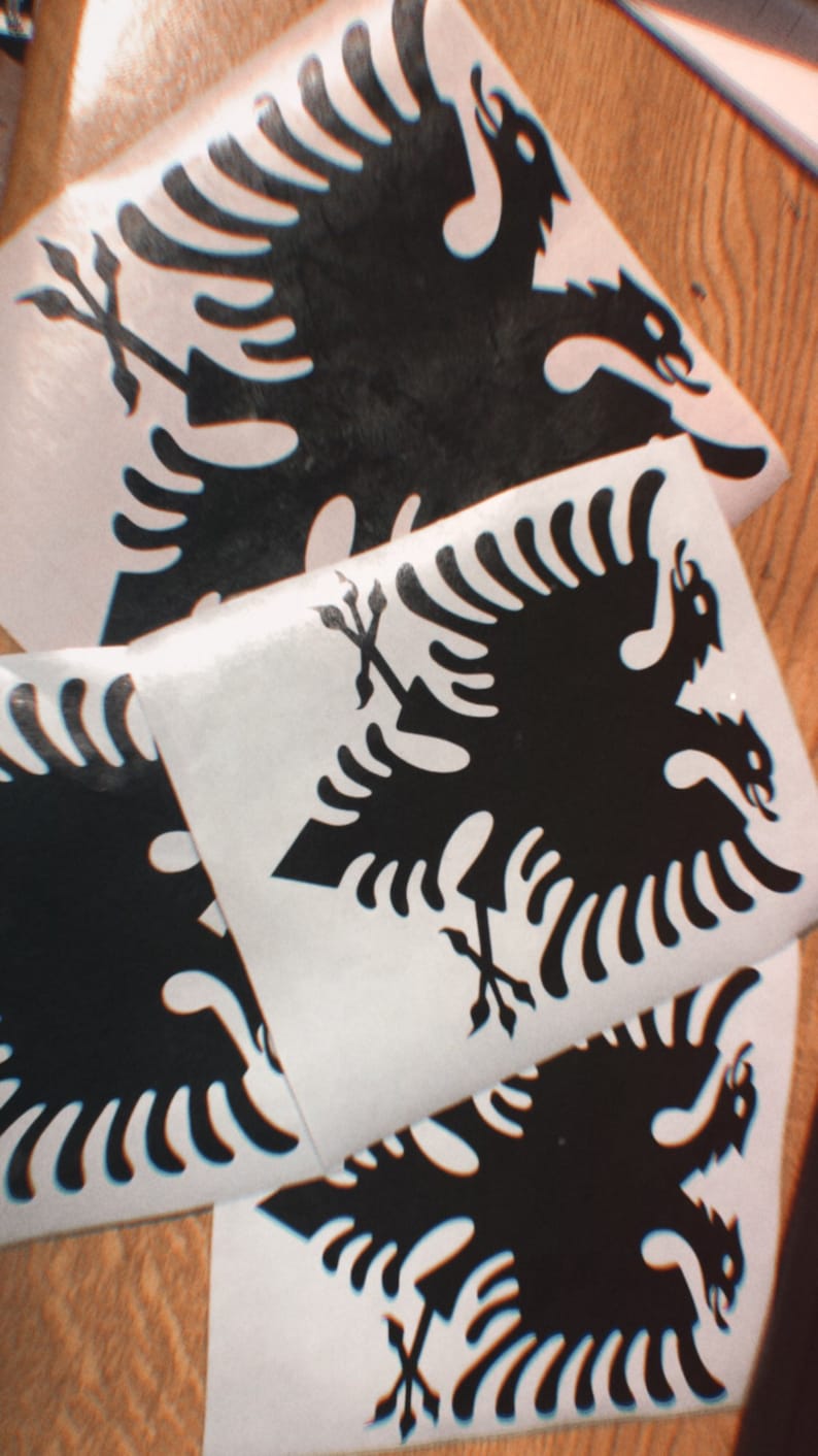 Albanian Eagle Car Sticker Etsy
