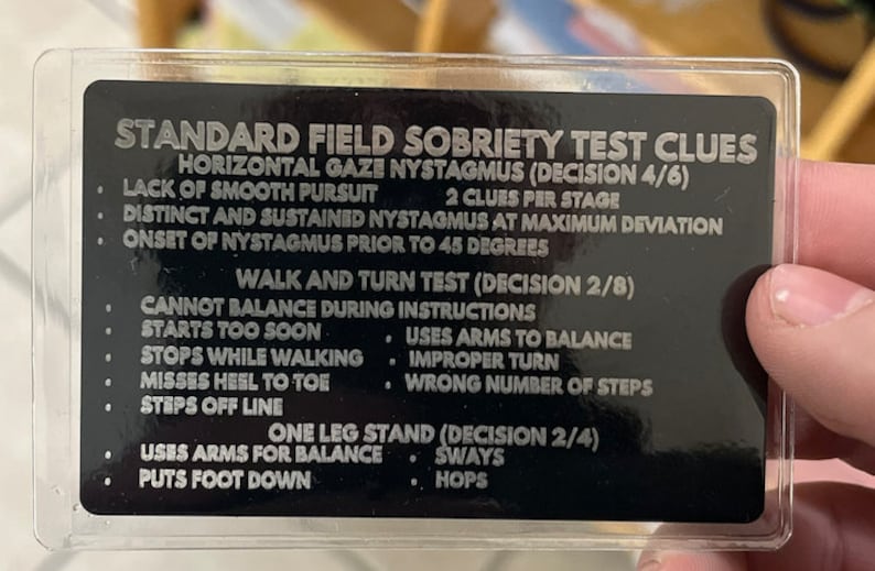 Standardized field sobriety test clues svg etsy canada