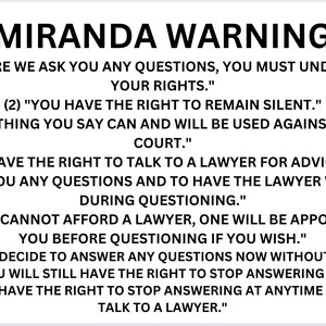 Miranda Warning SVG - Etsy