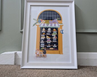 Cheese Shop Art Print, Whimsical Kitchen Decor, Children's Room Art (A5, A4, A3)