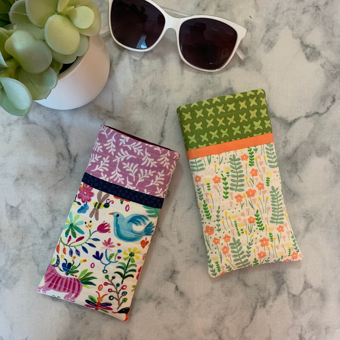 Cotton quilted Eyeglass Case Sunglass Case Durable & Soft Etsy