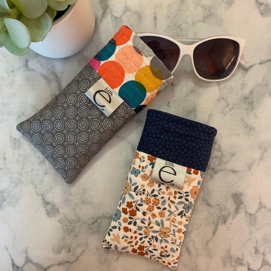 Cotton quilted Eyeglass Case, Sunglass Case, Durable & Great Size for