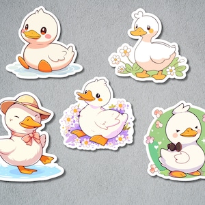 Cute Duck Stickers, Duck Sticker Set, Animal Sticker, Sea Animal Sticker, BuJo Supplies, Kids Sticker