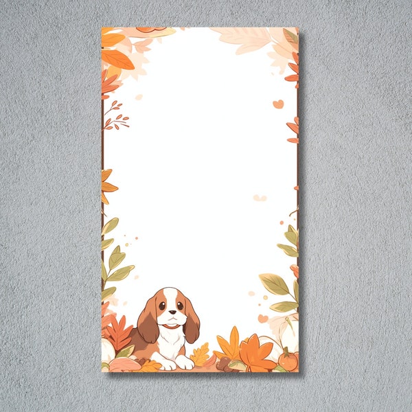 Cute Beagle Autumn Notepad, Beagle Notepad, Autumn Themed Notepad, Cute Beagle Notepad, Brown Beagle Autumn Memopad