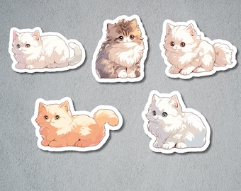 Cute Cat Sticker Set, Sticker Set, Persian Cat, Cute adorable Cat Sticker, Journal Sticker, Persian Cat Sticker, Bullet Journal, BuJo Supply
