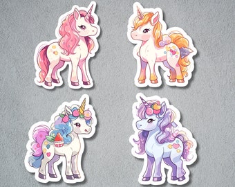 Cute Unicorn Stickers, Unicorn Sticker Set, Fantasy Sticker, Fantasy Animal Sticker, BuJo Supplies, Kids Sticker, Cute Unicorns