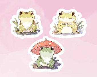 Cute Frog Sticker Set, Sticker Set, Frog Sticker, Cute adorable Frog Sticker, Journal Sticker, Frog Set, Bullet Journal, BuJo Supply