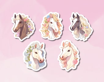 Cute Horse Sticker, Horse Head Sticker, Close Up Horse Sticker Set, Pony Sticker, Dreamy Pony Sticker Set