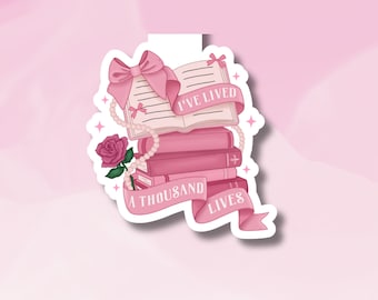 Pink Magnetic Bookmark: Book Lover Gift