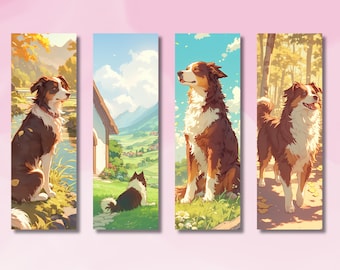 Marcador de página fofo, marcador de página fofo de Border Collie, marcador de página de filhote de Border Collie, coleção de marcadores de página, coleção de marcadores de página de cachorro de estimação, presente para amante de livros