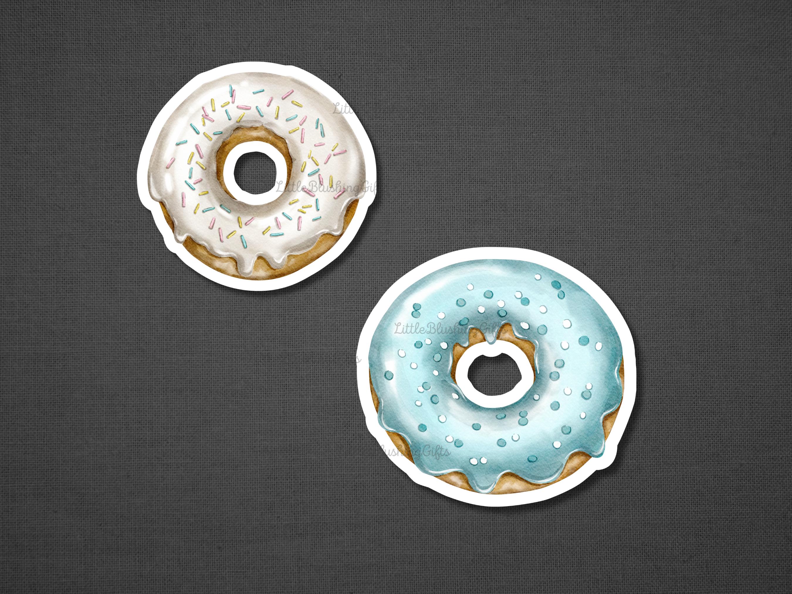Simple Donut Basic Sticker Cute Donut Sticker Pack, Cute Pastel Donuts Sticker Set, Sweet Dessert ...