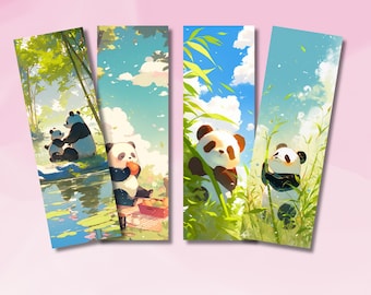 Cute Bookmark, Cute  Panda Bookmark, Jungle Animal Bookmark, Bookmark Collection,Panda Bookmark Collection, Booklover Gift