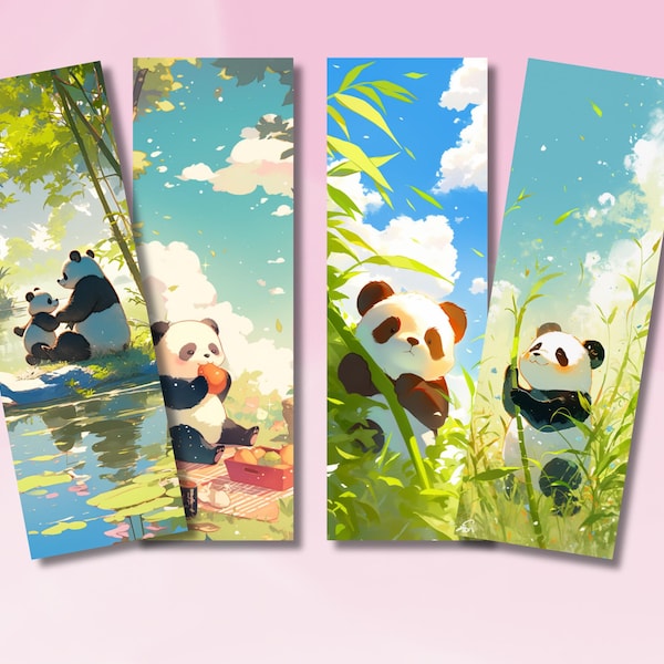 Cute Bookmark, Cute  Panda Bookmark, Jungle Animal Bookmark, Bookmark Collection,Panda Bookmark Collection, Booklover Gift