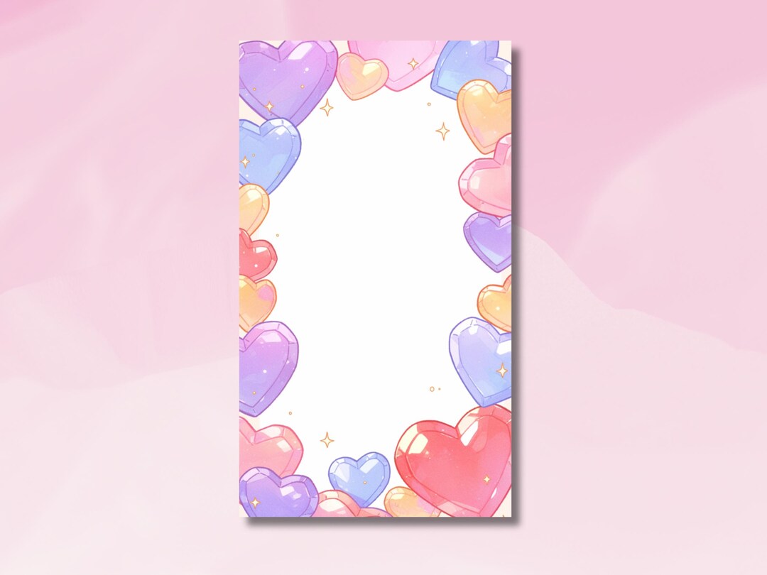 Cute Heart Gem Stones Notepad, Heart Notepad, Valentines Day Themed ...