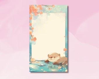 Cute Otter Notepad, Memopad, Otter Notepad, Sea Animal Notepad, Cute Otter sleeping Notepad